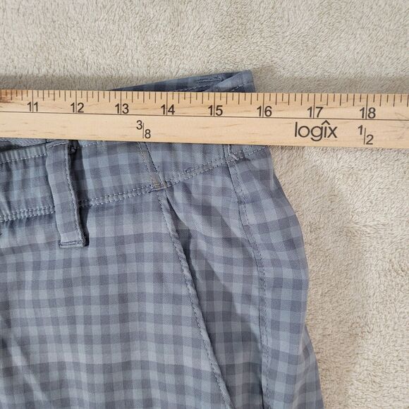 MEN Under Armour Logo Gingham Gray Check Golf Polyester Shorts Stretchy Sz 32 - Picture 5 of 12